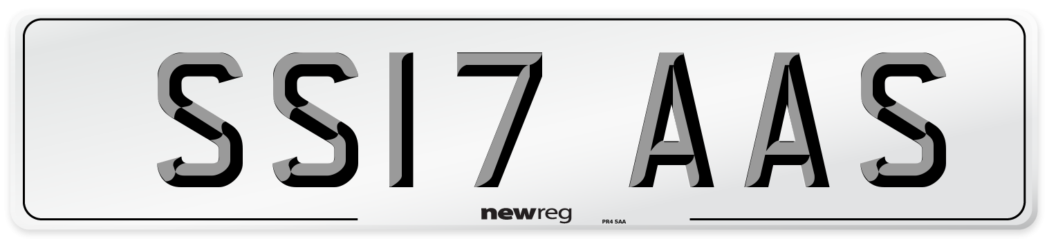 SS17 AAS Number Plate from New Reg